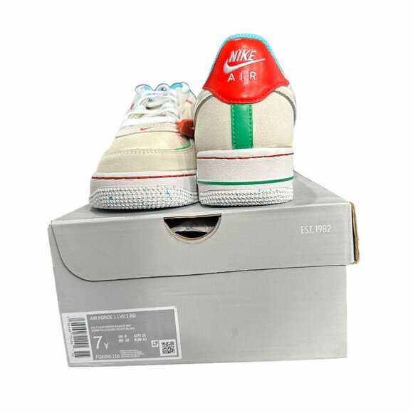 ❤️Nike AIR FORCE 1 Big Kids Retro Shoes 7Y LOW LV8 Holiday Cookies GS FQ8350-110 - Picture 10 of 13